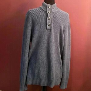 G.H. Bass & Co. Men’s Navy XL Henley Pullover Shearling Neck Sweater